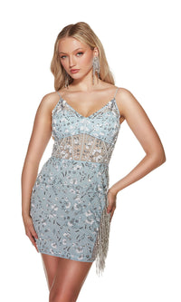 Alyce Fringed Short Beaded Homecoming Dress 4871