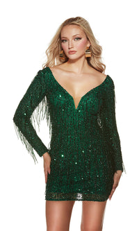 Alyce Long-Sleeved Short Sequin Party Dress 4873