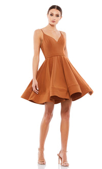 Short Caramel Homecoming Party Dress 48775