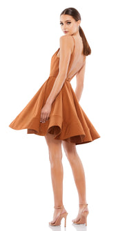 Short Caramel Homecoming Party Dress 48775