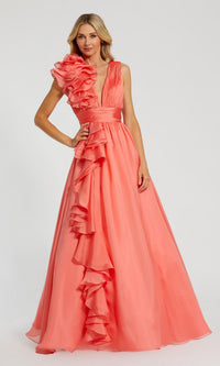 Ruffled Long Prom Ball Gown: Mac Duggal 48856