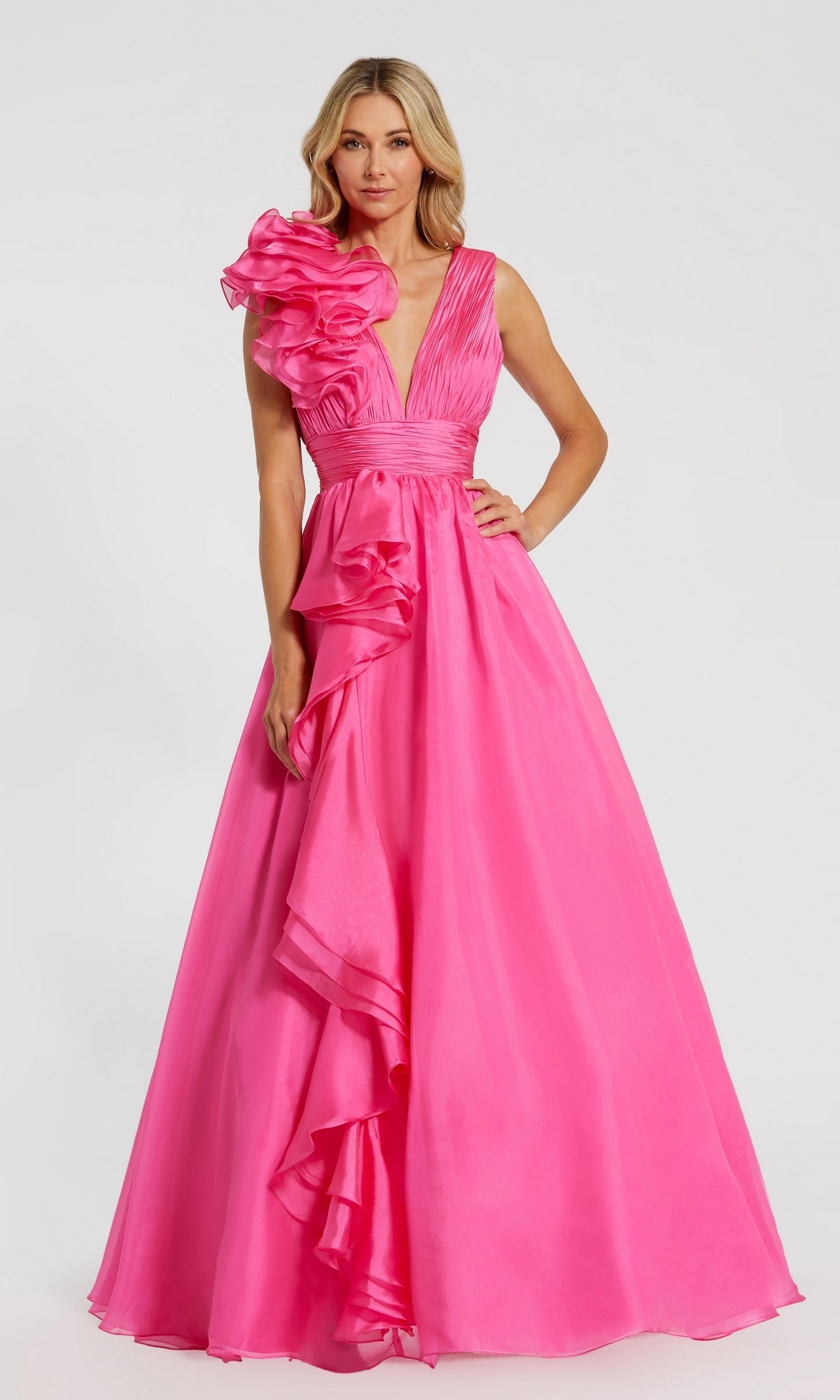 Ruffled Long Prom Ball Gown: Mac Duggal 48856