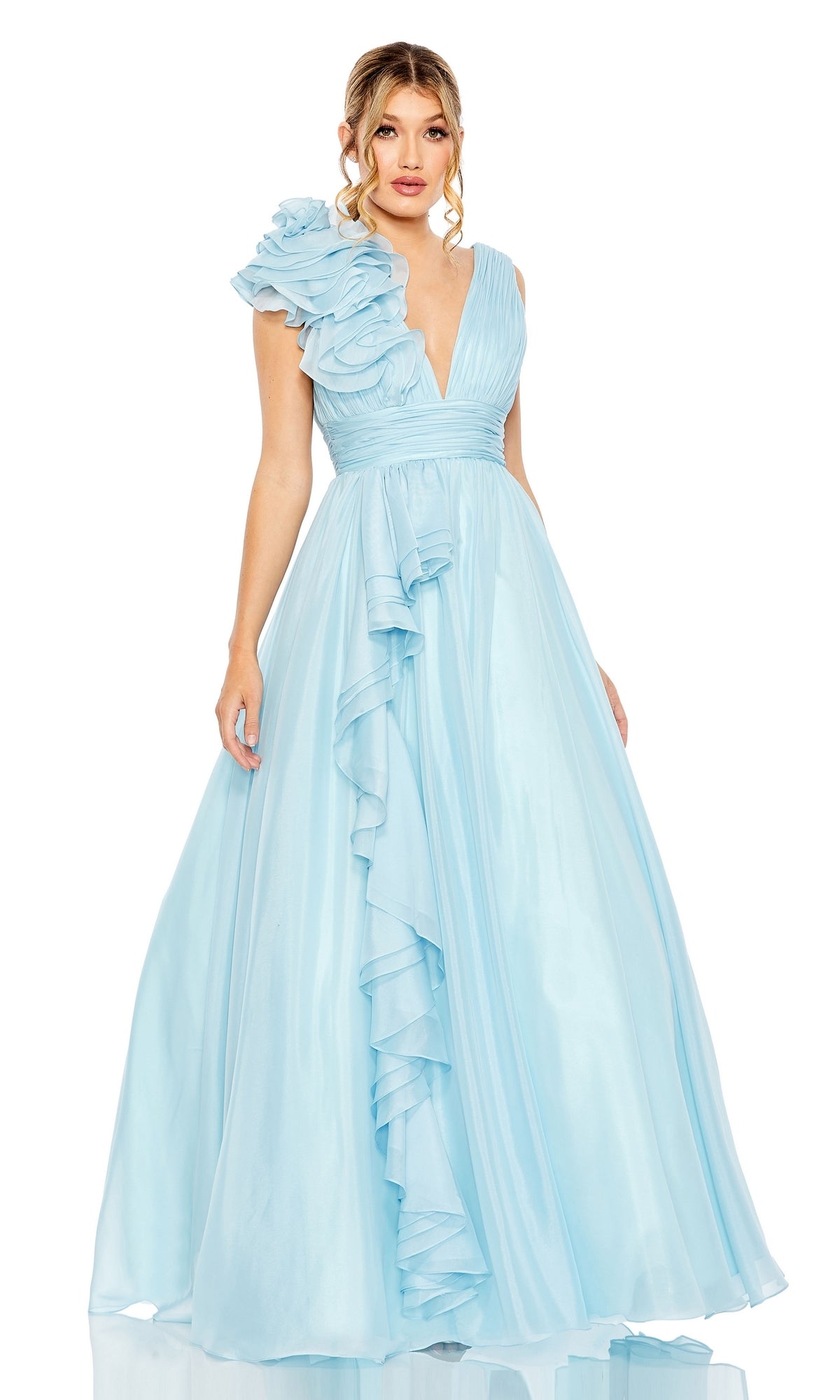 Ruffled Long Prom Ball Gown: Mac Duggal 48856