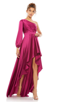 One-Sleeve High-Low Prom Dress: Mac Duggal 49141