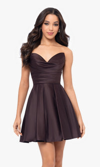 Short Strapless Sweetheart Hoco Dress 4914BN