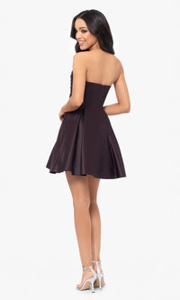 Short Strapless Sweetheart Hoco Dress 4914BN