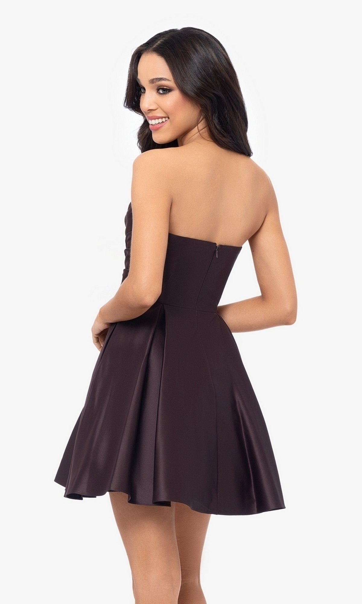 Short Strapless Sweetheart Hoco Dress 4914BN