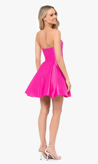 Short Strapless Sweetheart Hoco Dress 4914BN