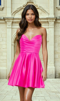 Short Strapless Sweetheart Hoco Dress 4914BN