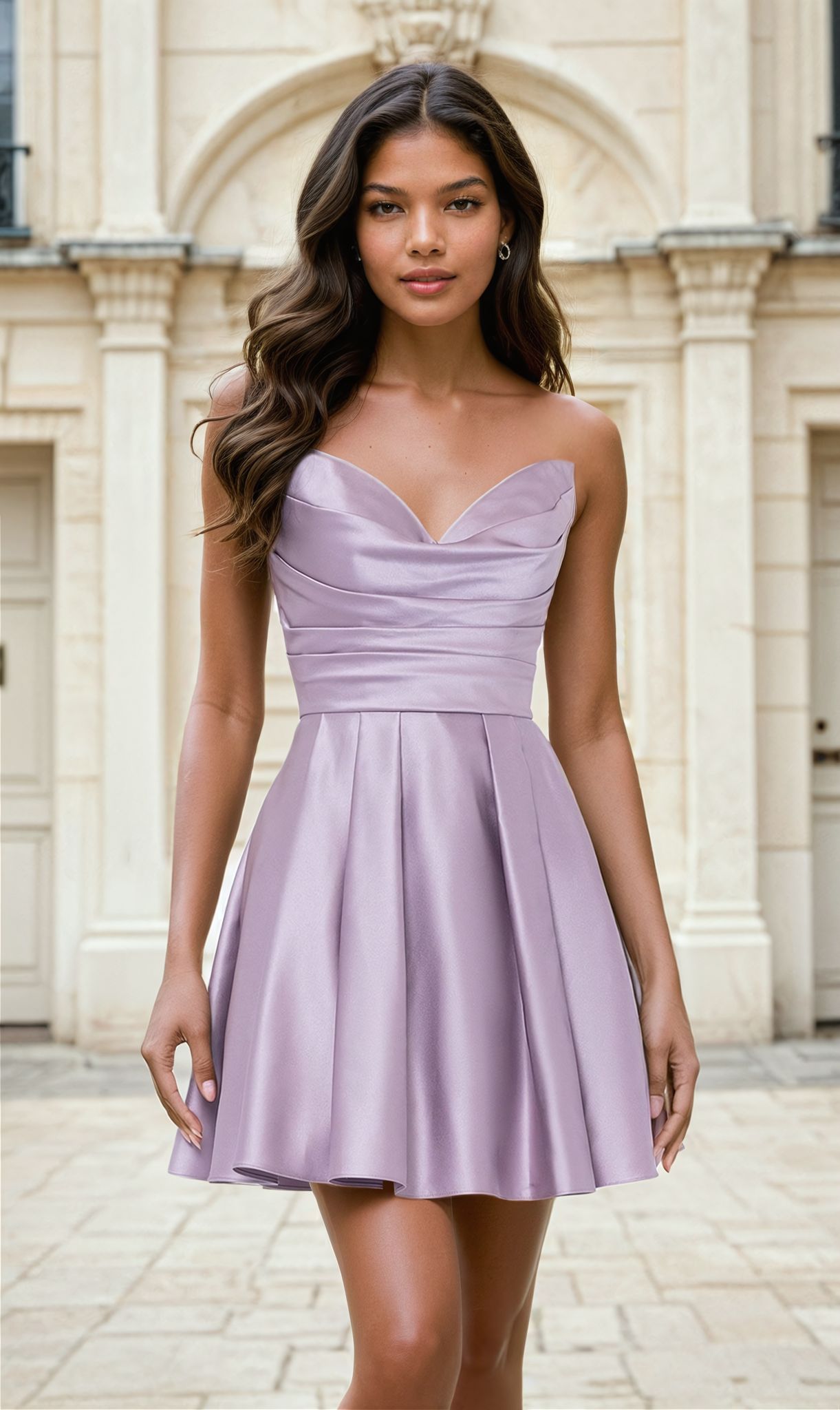 Strapless Short Homecoming Dress with A Line Skirt