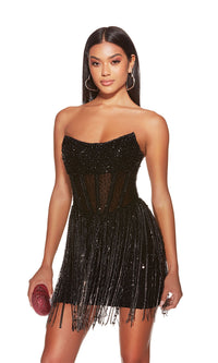 Alyce Strapless Short Fringe Cocktail Dress 4941