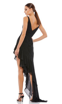 Black High-Low Ruffled Homecoming Dress 49487