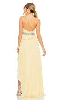 One-Shoulder White High-Low Formal Dress 49532