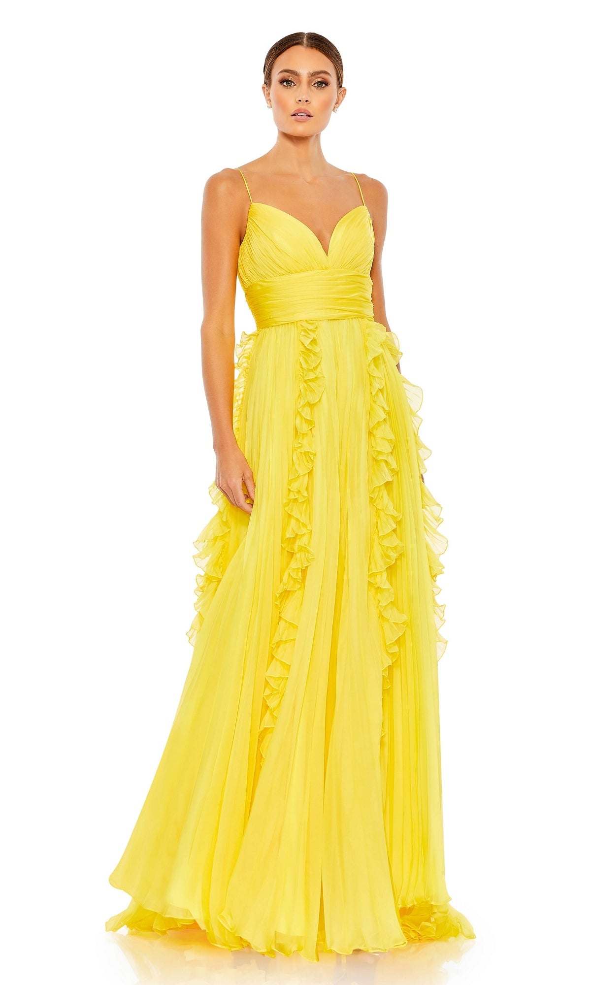 Ruffled Long White Formal Dress 49533