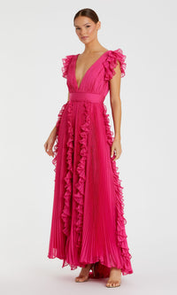 Mac Duggal Ruffle-Sleeve Long Formal Dress 49539