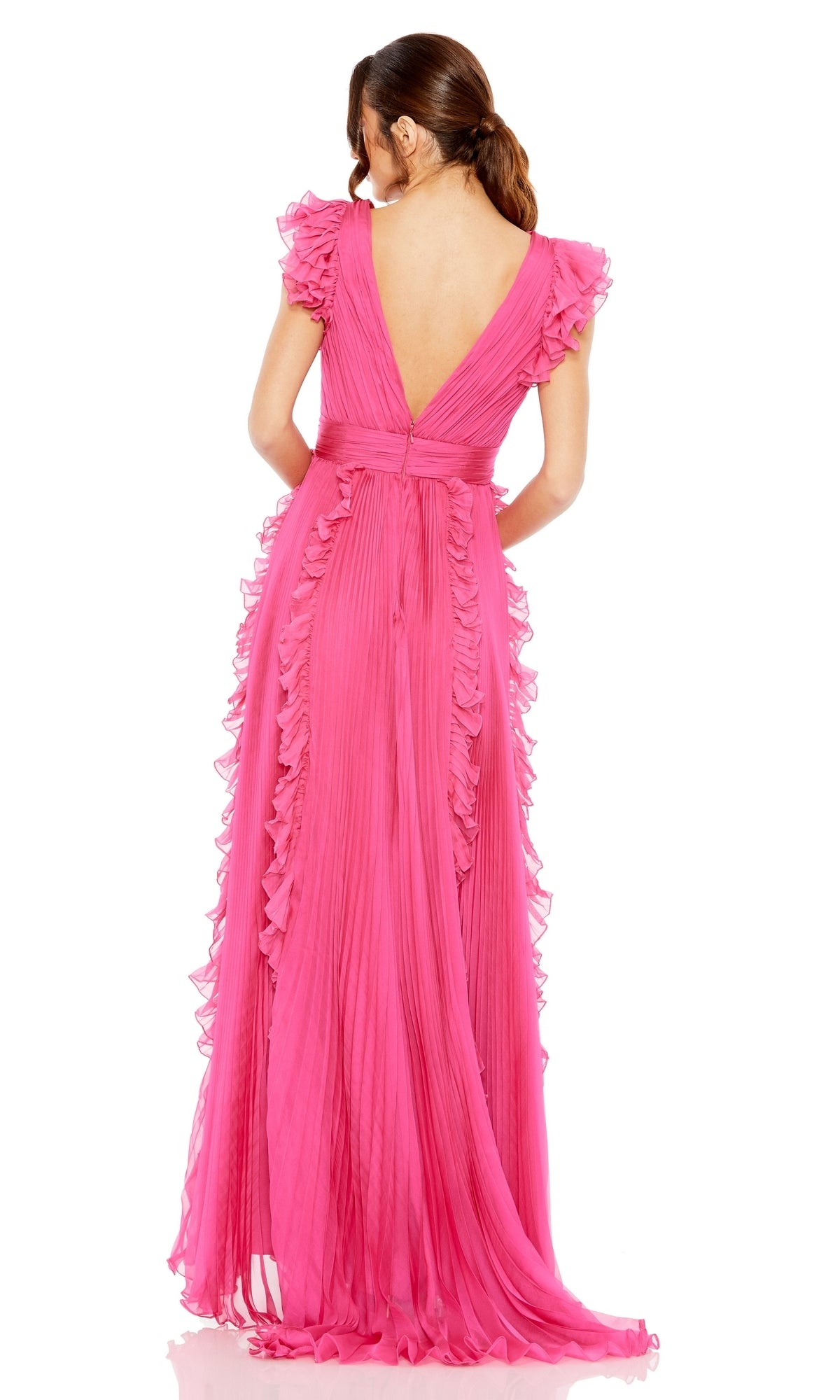 Mac Duggal Ruffle-Sleeve Long Formal Dress 49539