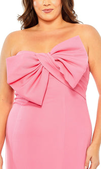 Mac Duggal Plus-Size Simple Pink Formal Dress 49709W