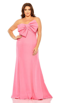 Mac Duggal Plus-Size Simple Pink Formal Dress 49709W