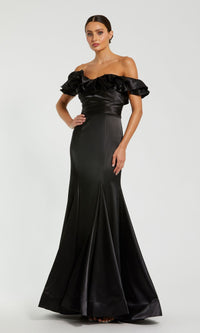 Ruffled Long Satin Prom Dress: Mac Duggal 49834