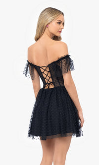 Off-Shoulder Short Black Homecoming Dress 5054BN