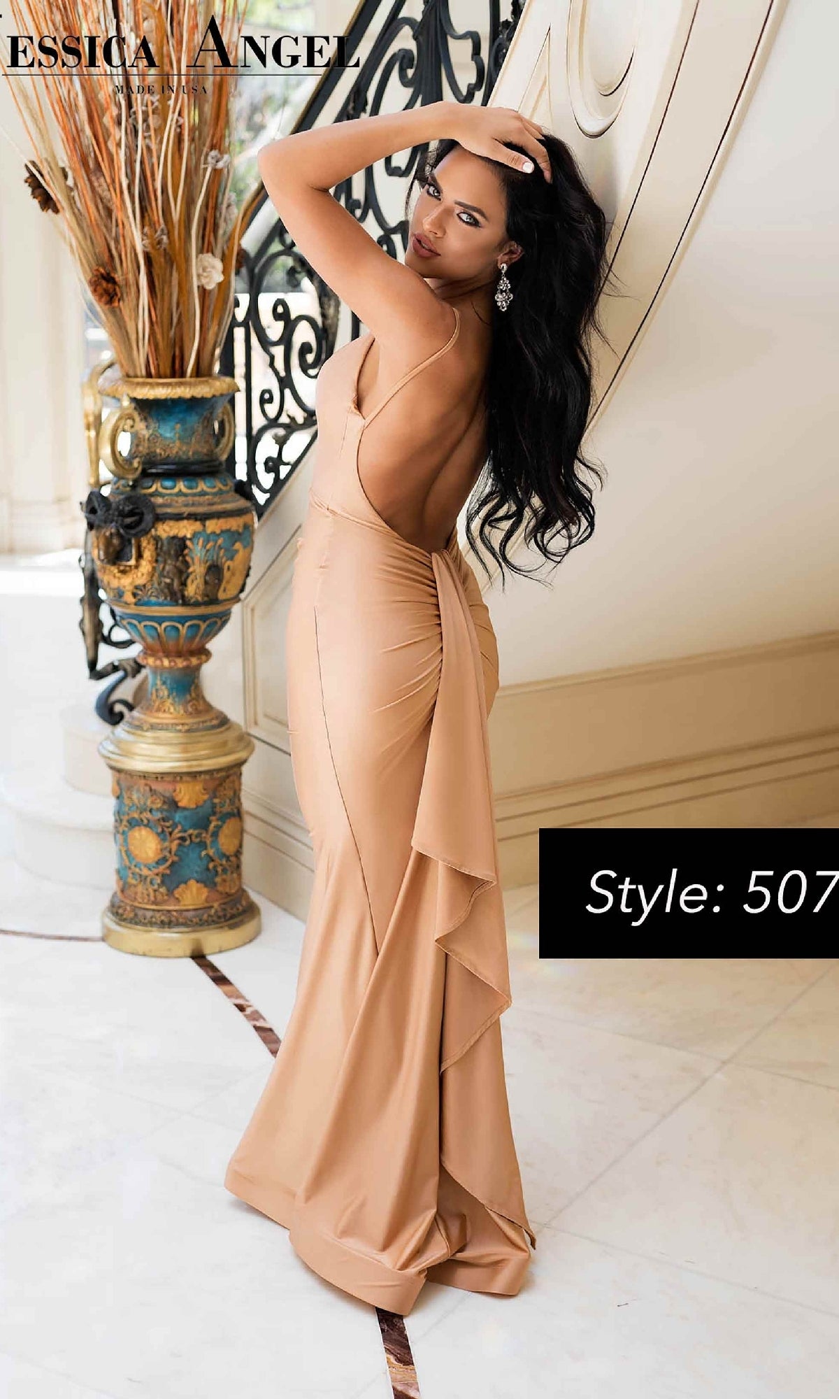 Back-Sash Long Prom Dress: Jessica Angel 507