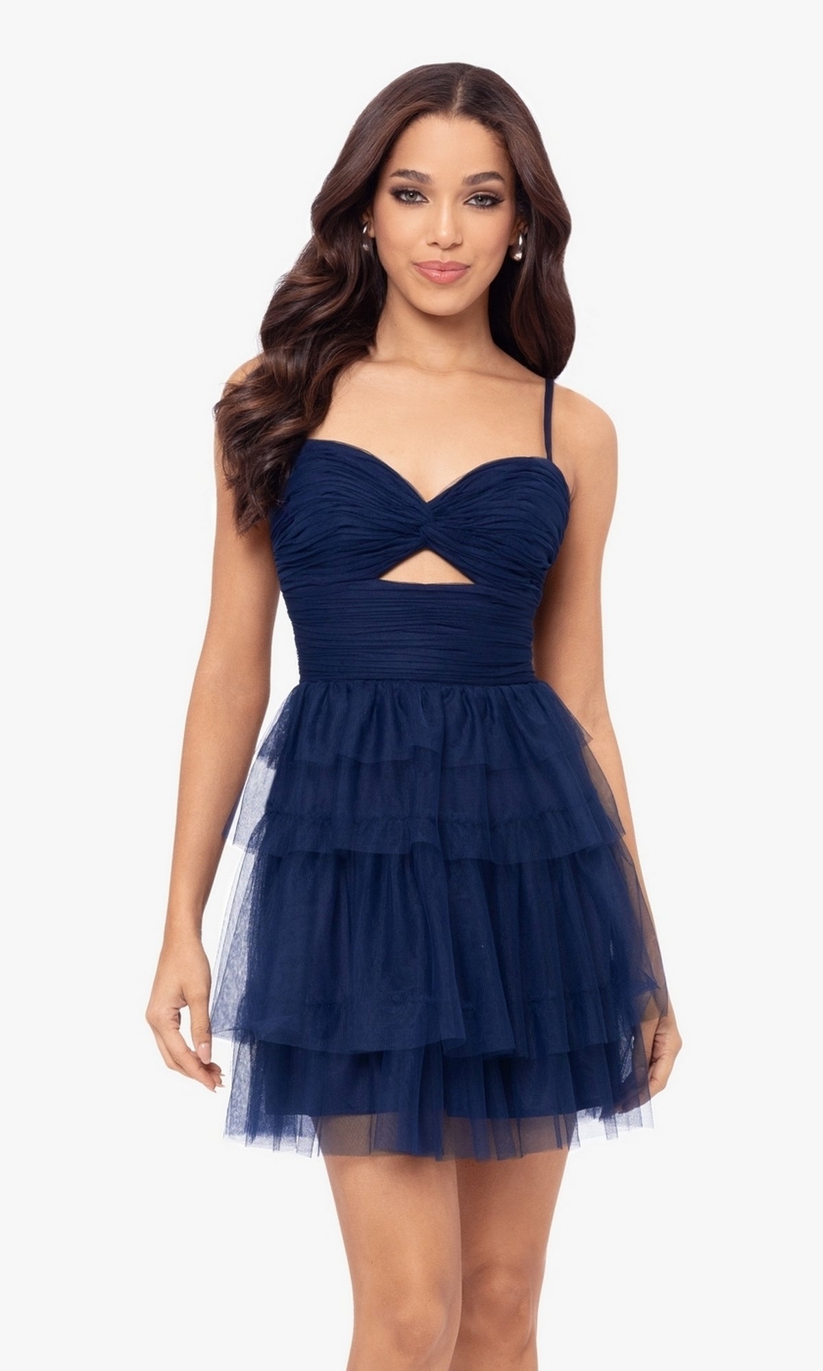 Cut-Out Short Ruffled Homecoming Dress 5098BN