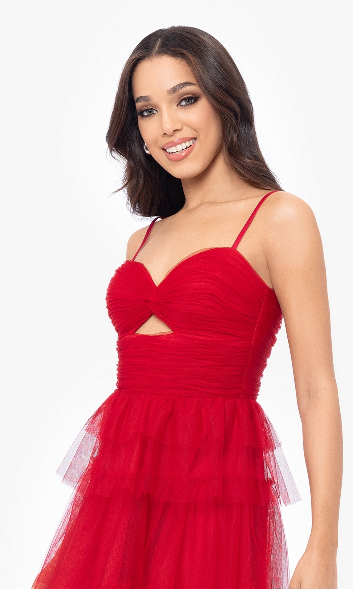 Cut-Out Short Ruffled Homecoming Dress 5098BN