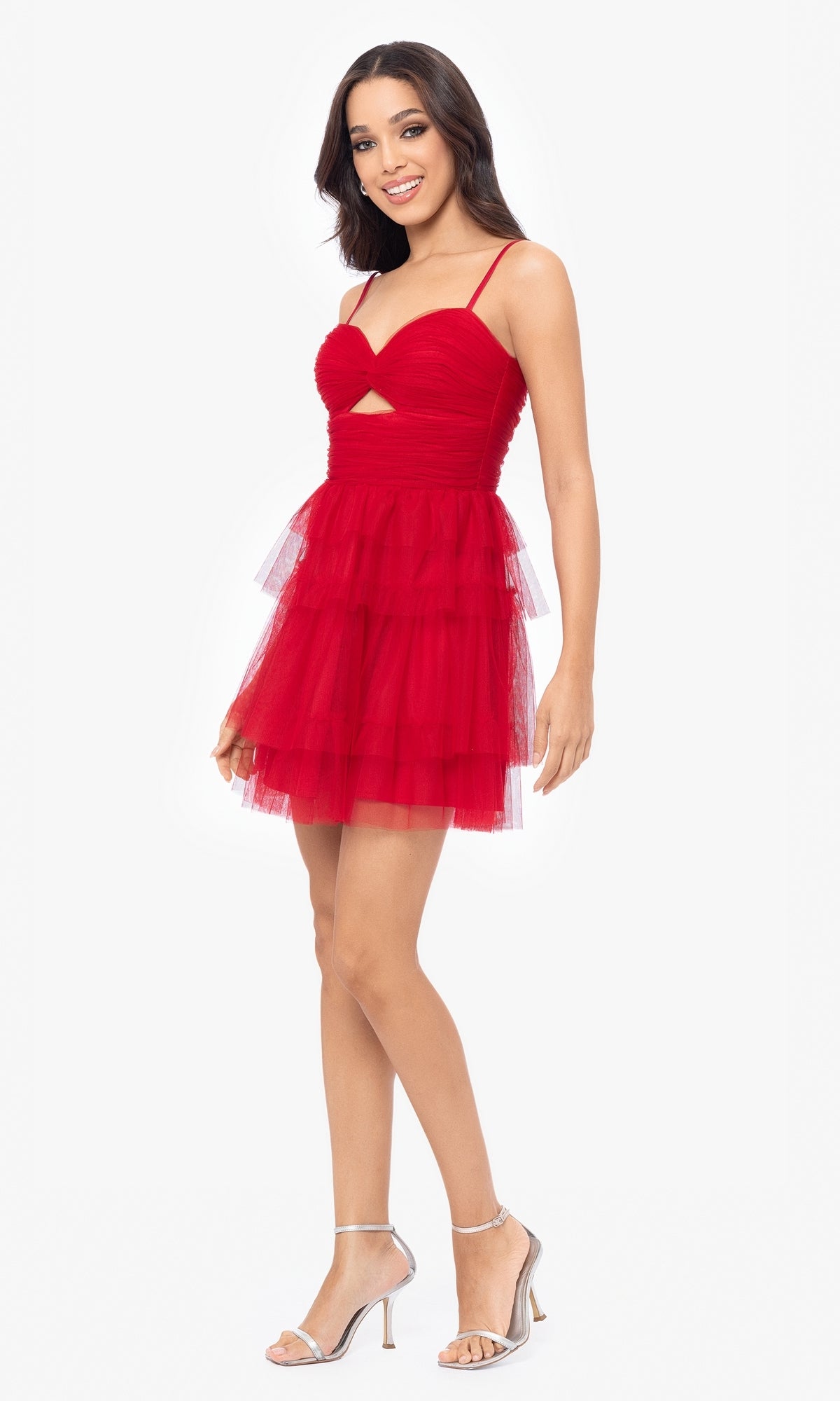 Cut-Out Short Ruffled Homecoming Dress 5098BN