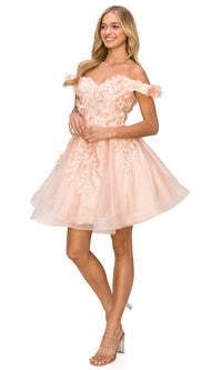 Shimmer Off-Shoulder Short Homecoming Dress 5120J