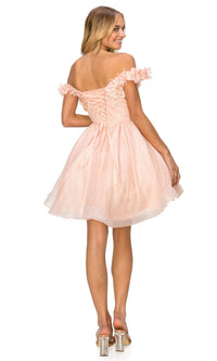 Shimmer Off-Shoulder Short Homecoming Dress 5120J