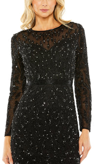 Long Sleeve Sequin Formal Dress: Mac Duggal 5124