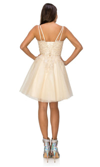 Corset-Back Short Glitter Homecoming Dress 5125J