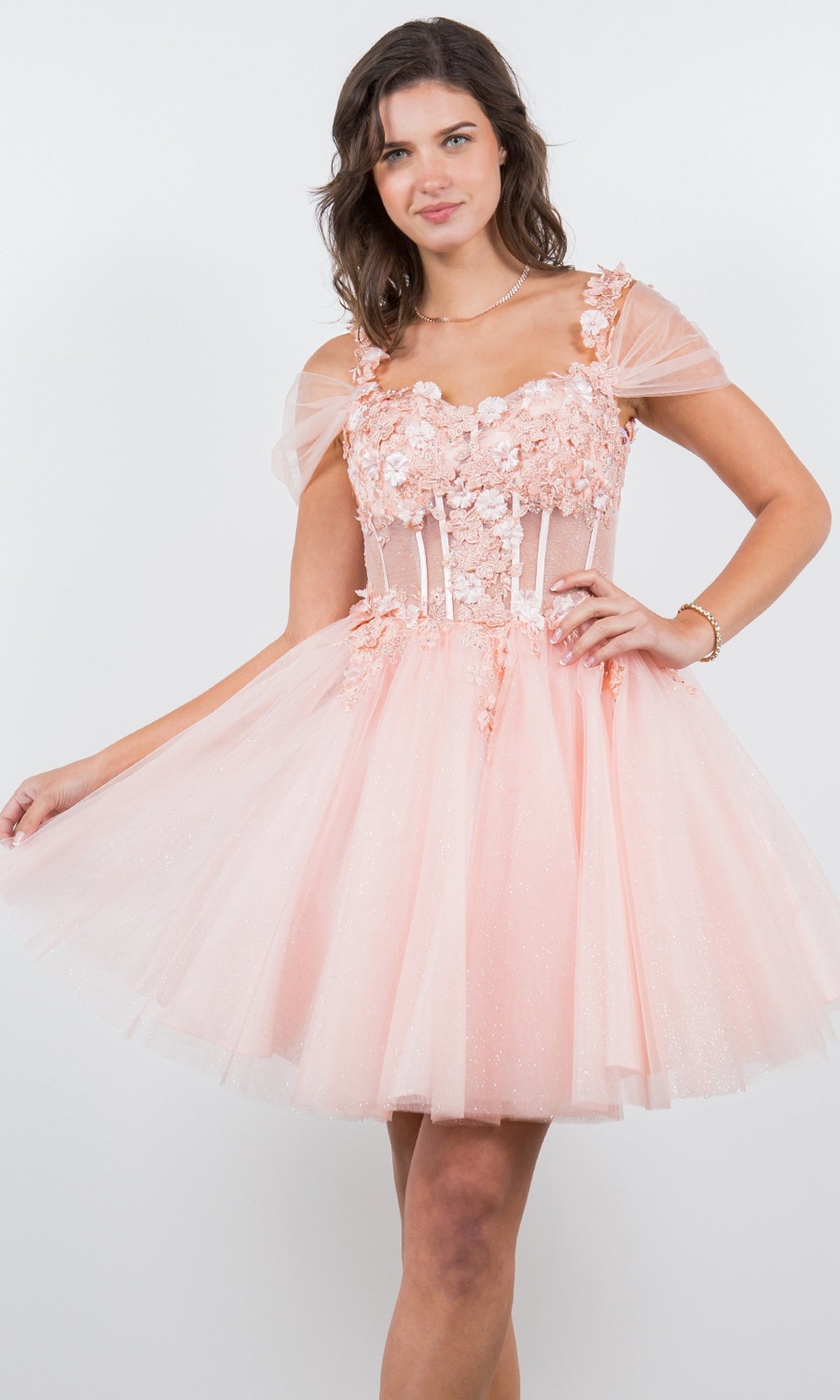 Short Tulle Fit and Flare Prom Dress