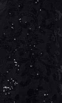 Black Sequin-Print Prom Dress: Blondie Nites 5213BN