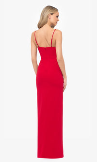 Rosette Long Red Prom Dress: Blondie Nites 5218BN