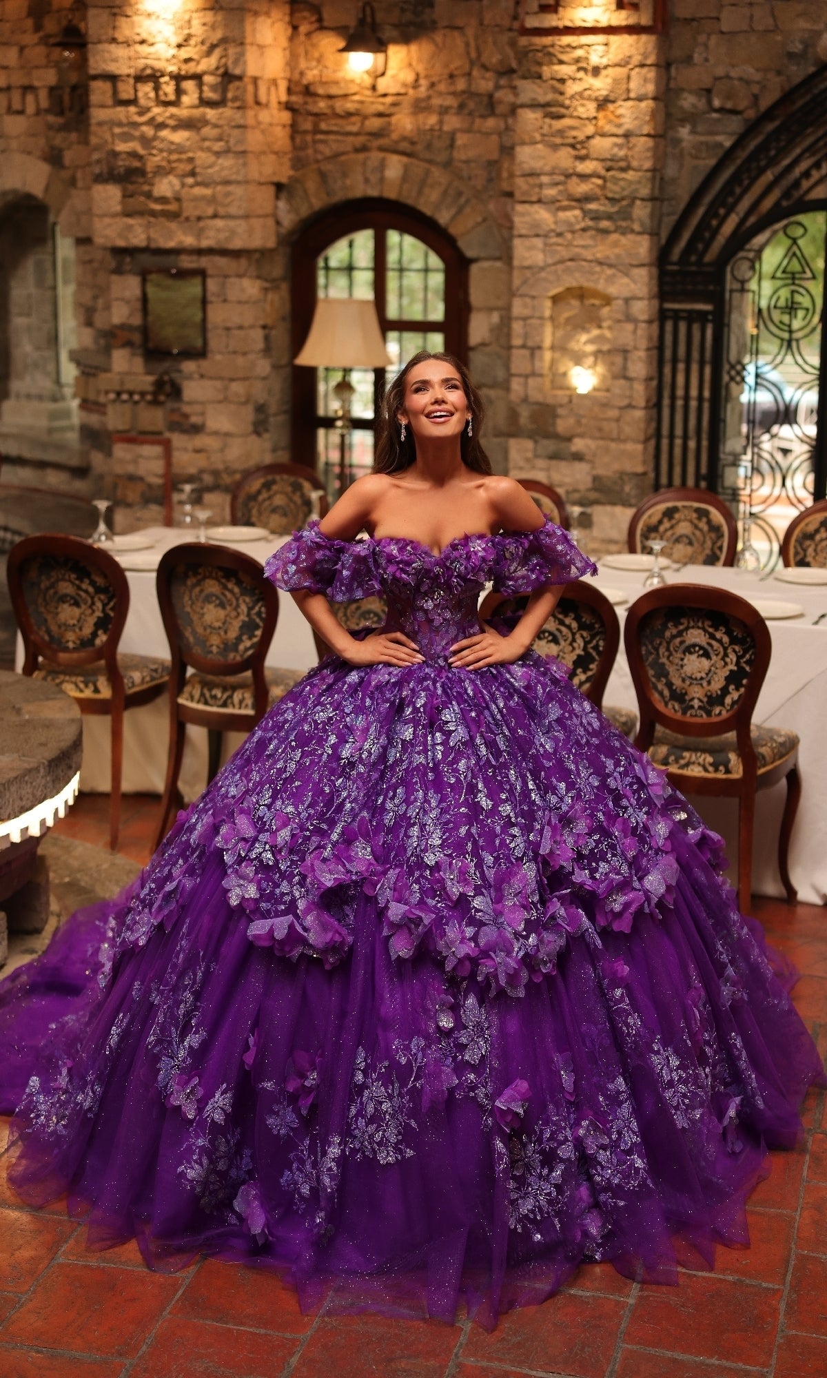 Off-the-Shoulder Quinceañera Dress: Amarra 54230