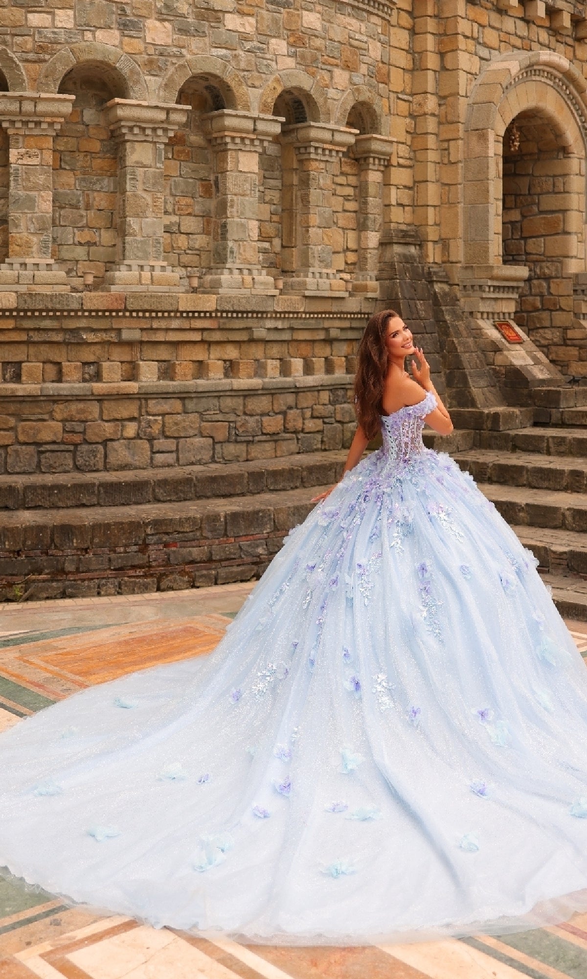 3D Floral Quinceañera Dress: Amarra 54231