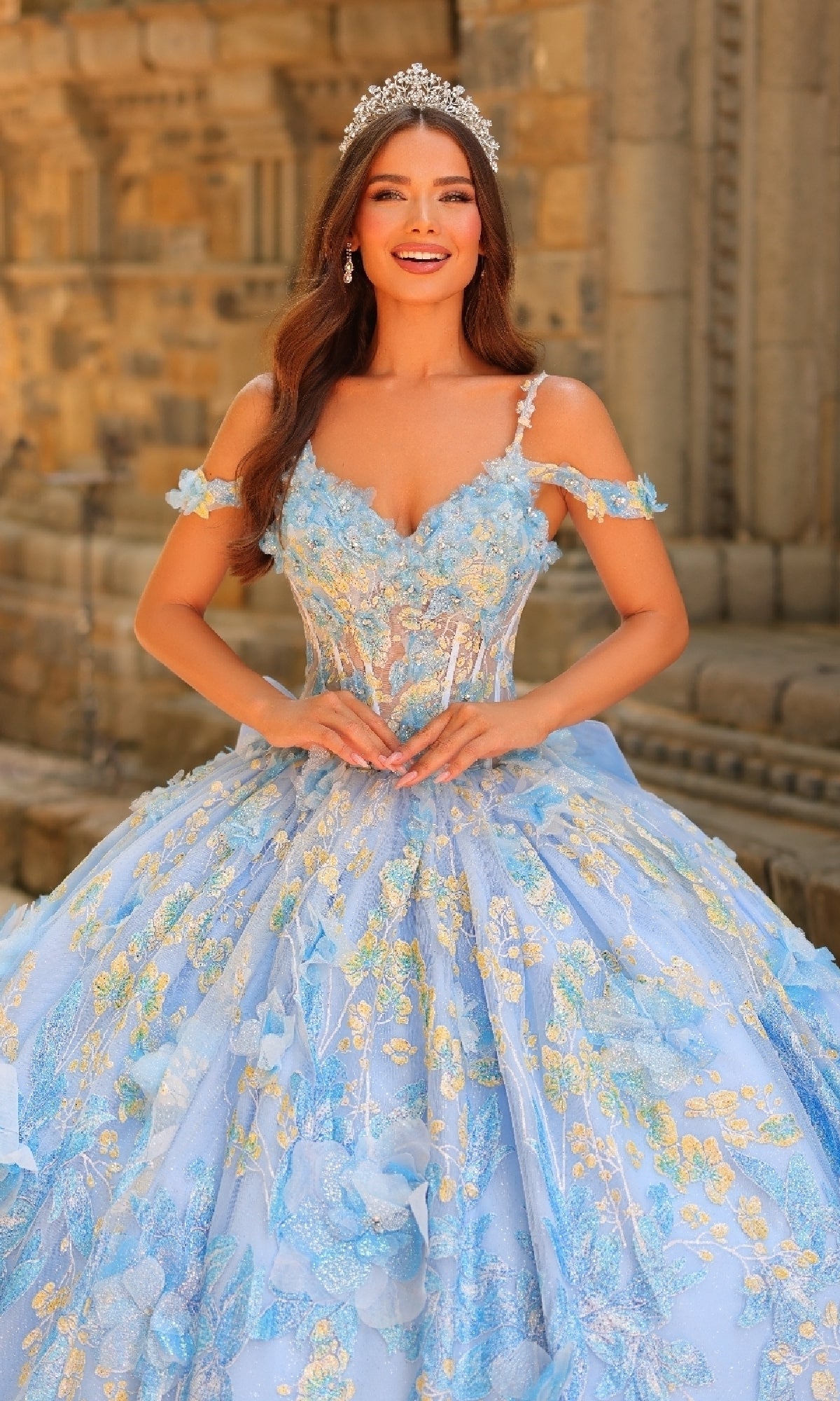 Sheer-Corset Quinceanera Dress: Amarra 54232