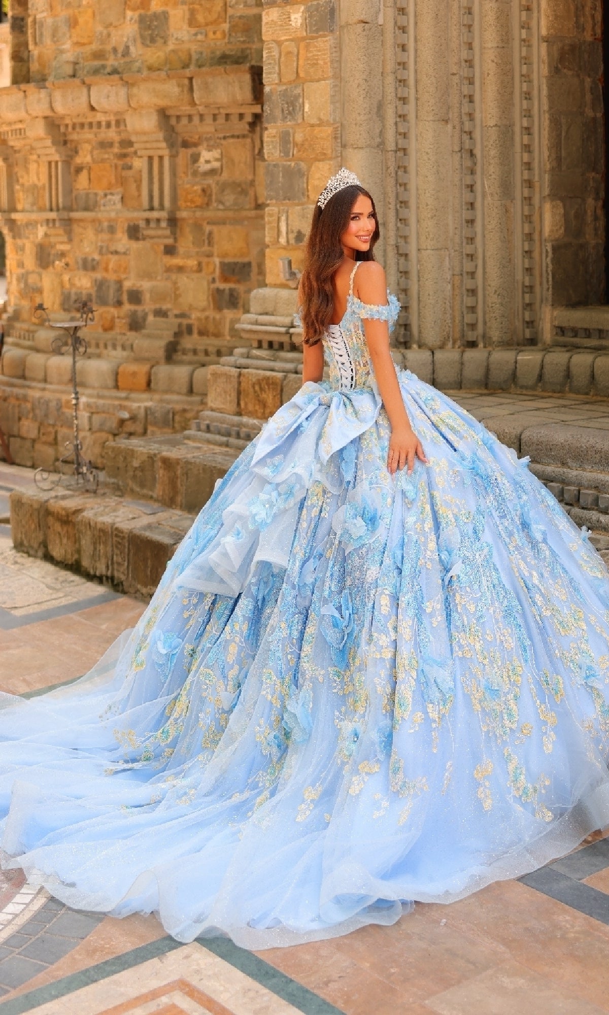 Sheer-Corset Quinceanera Dress: Amarra 54232