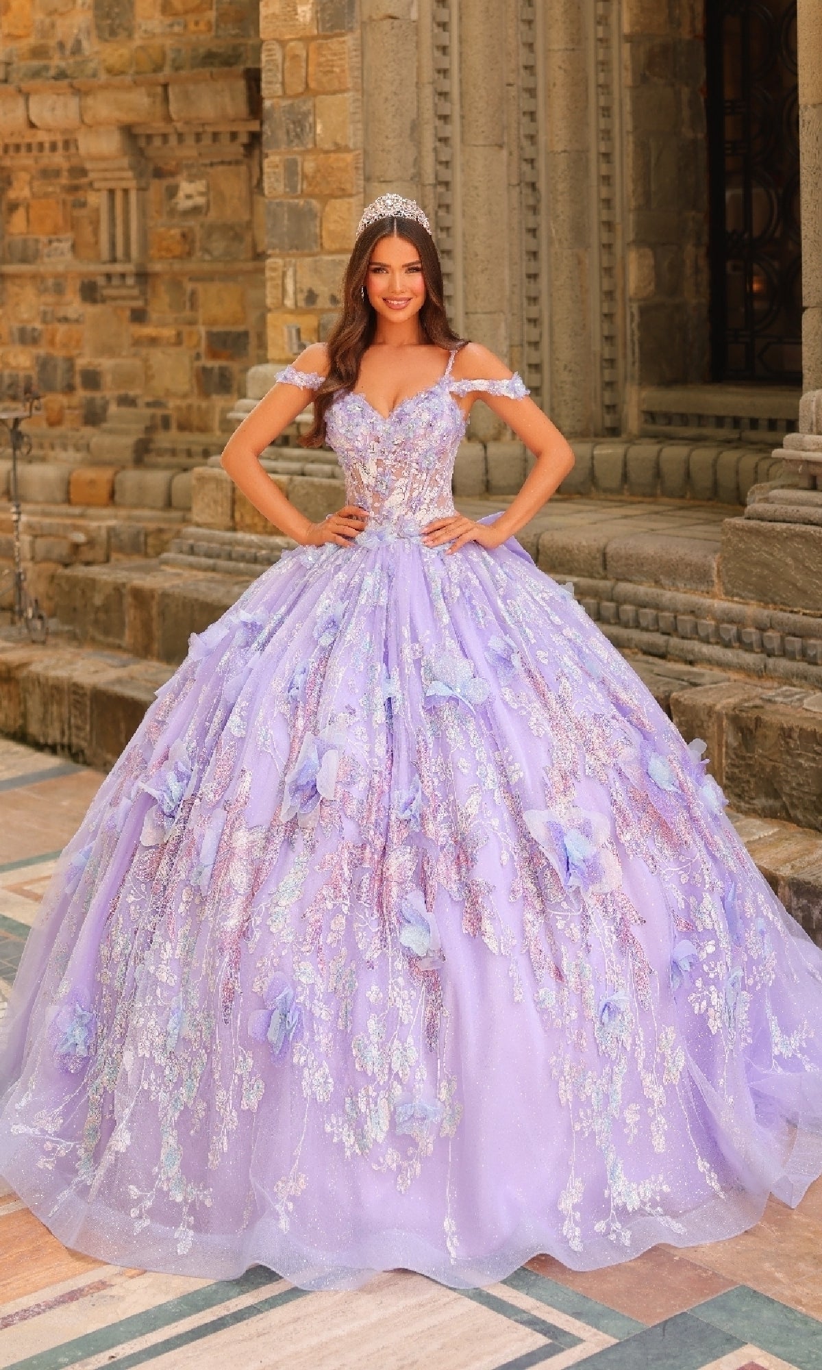 Sheer-Corset Quinceanera Dress: Amarra 54232