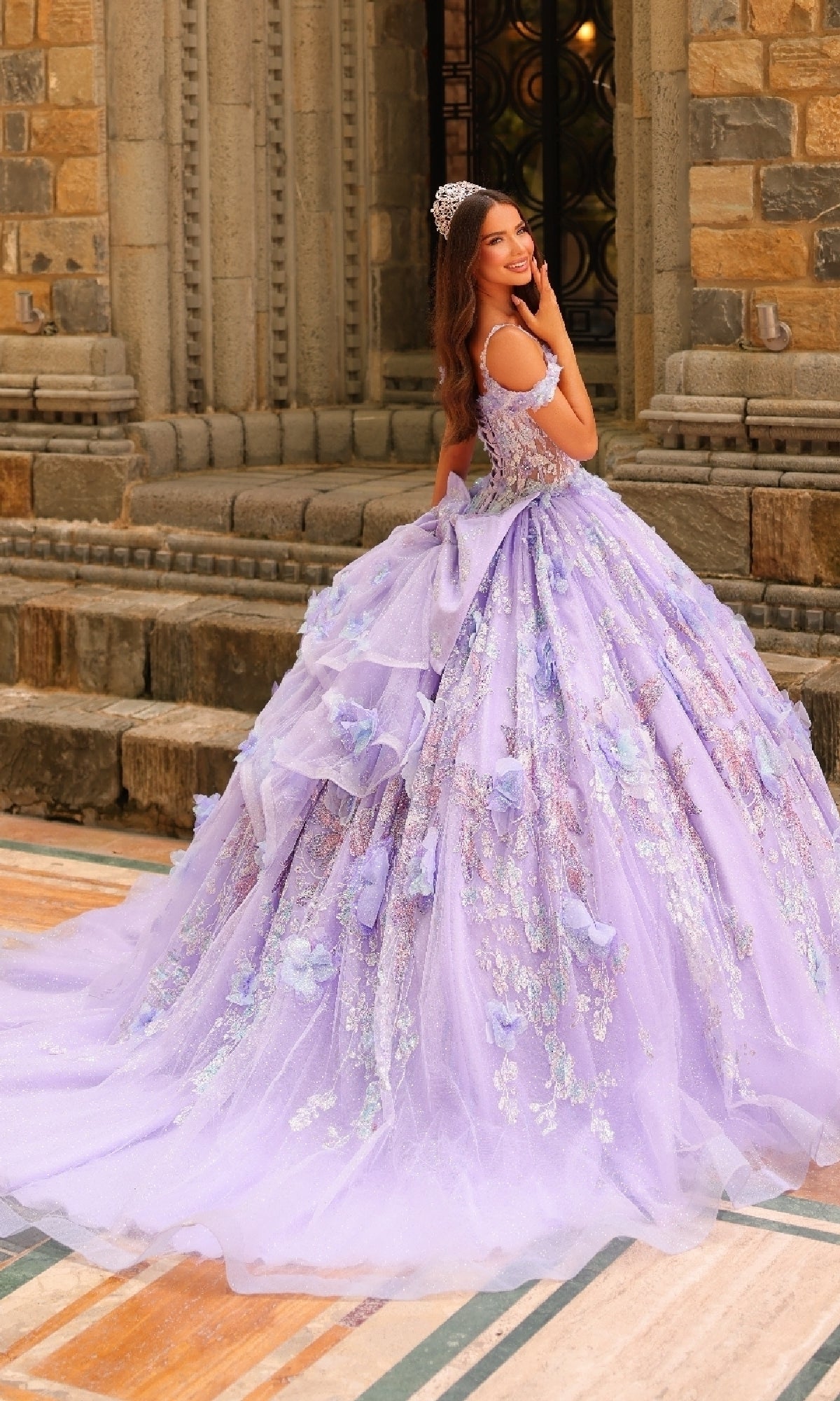 Sheer-Corset Quinceanera Dress: Amarra 54232