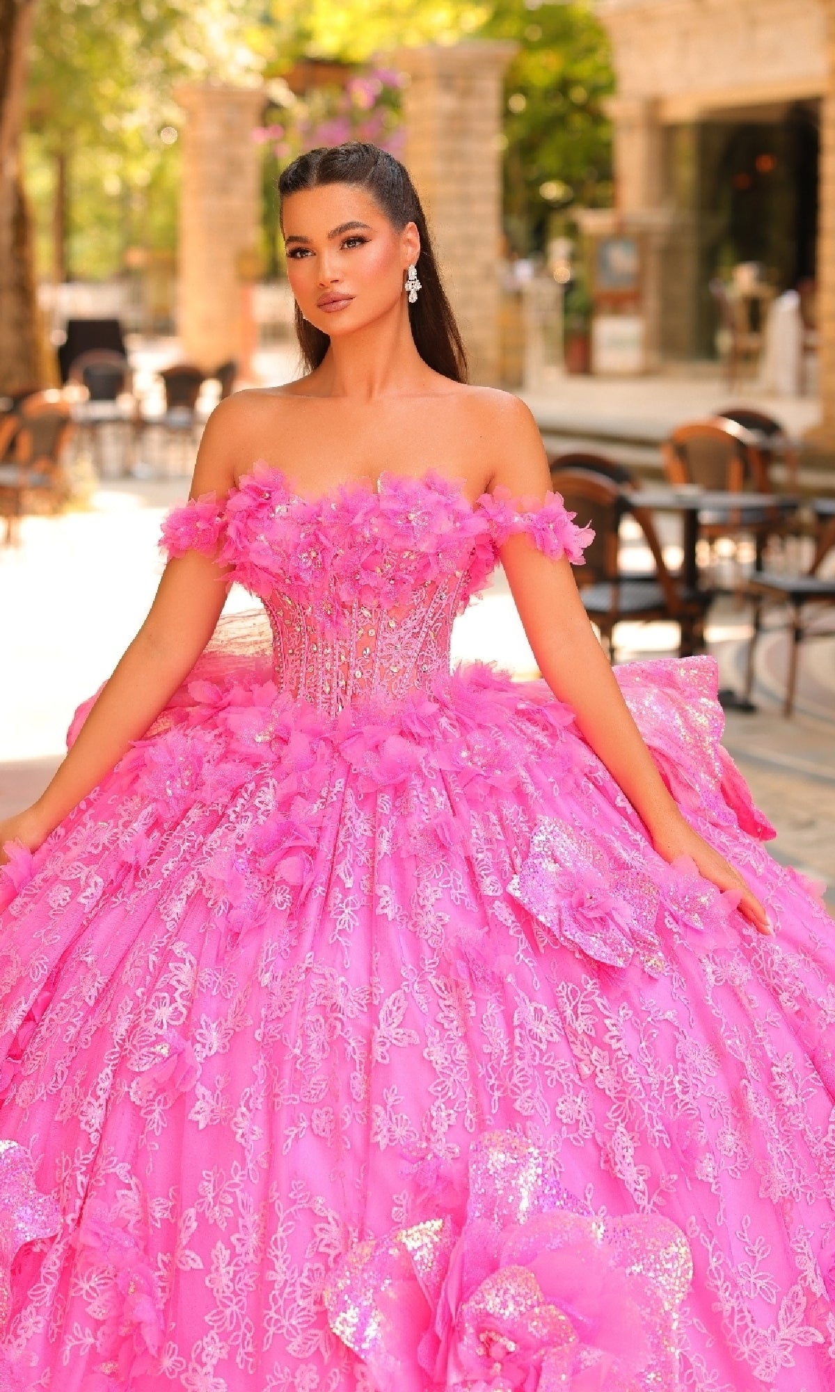 3D Flower Quinceanera Dress: Amarra 54233