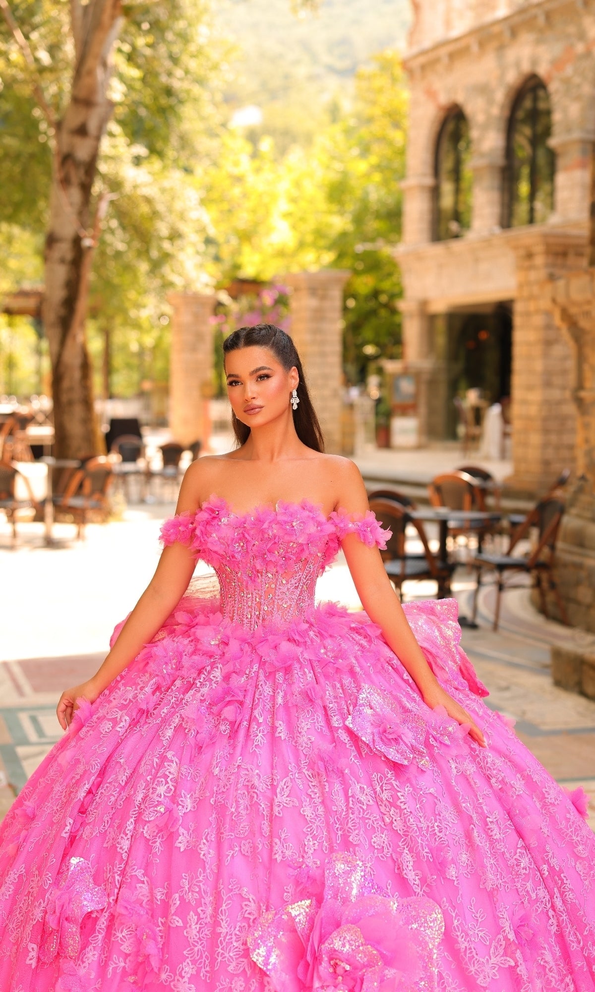 3D Flower Quinceanera Dress: Amarra 54233