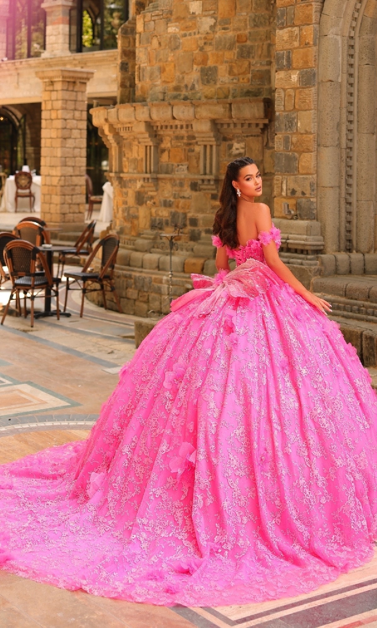 3D Flower Quinceanera Dress: Amarra 54233