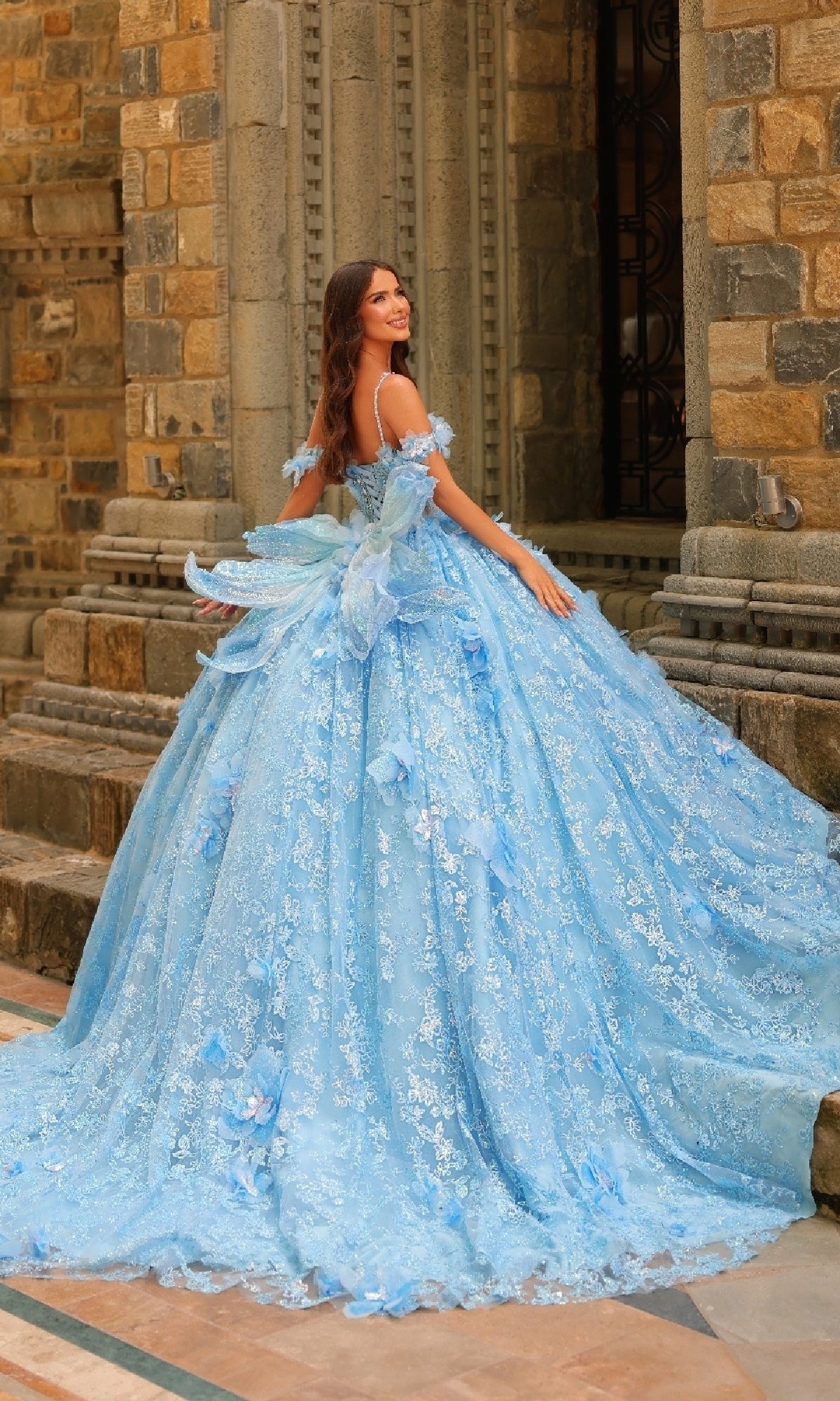 3D Flower Quinceanera Dress: Amarra 54233