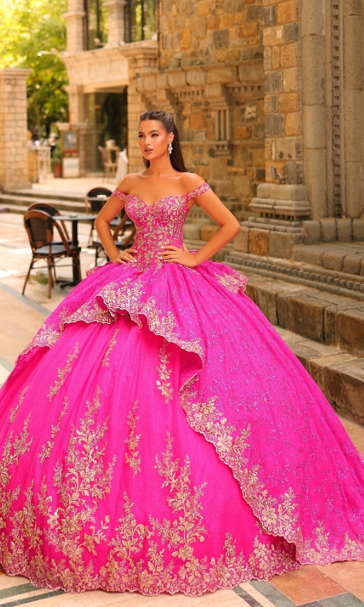 3D Flower Quinceanera Dress: Amarra 54235