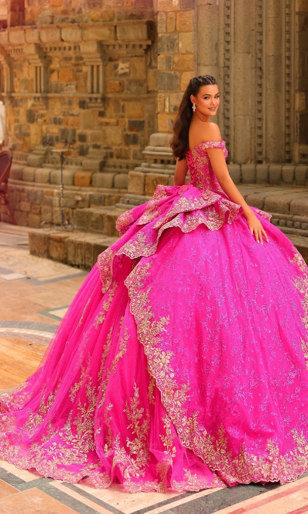 3D Flower Quinceanera Dress: Amarra 54235