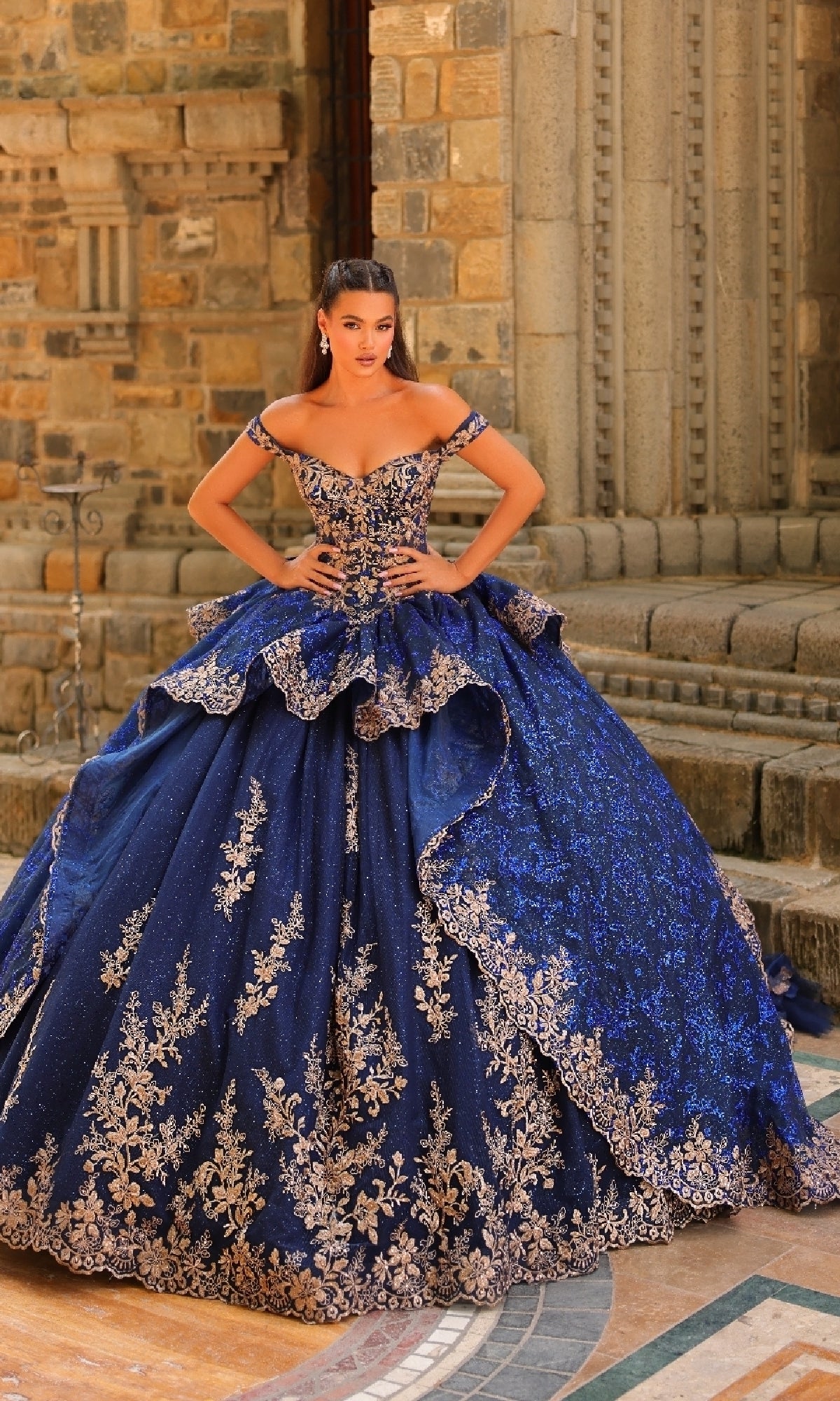 3D Flower Quinceanera Dress: Amarra 54235