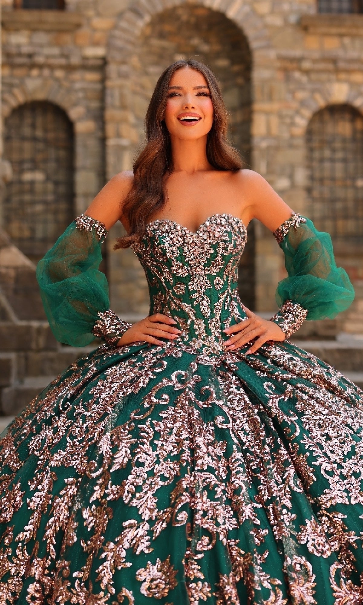 Sequin Quinceanera Dress: Amarra 54238