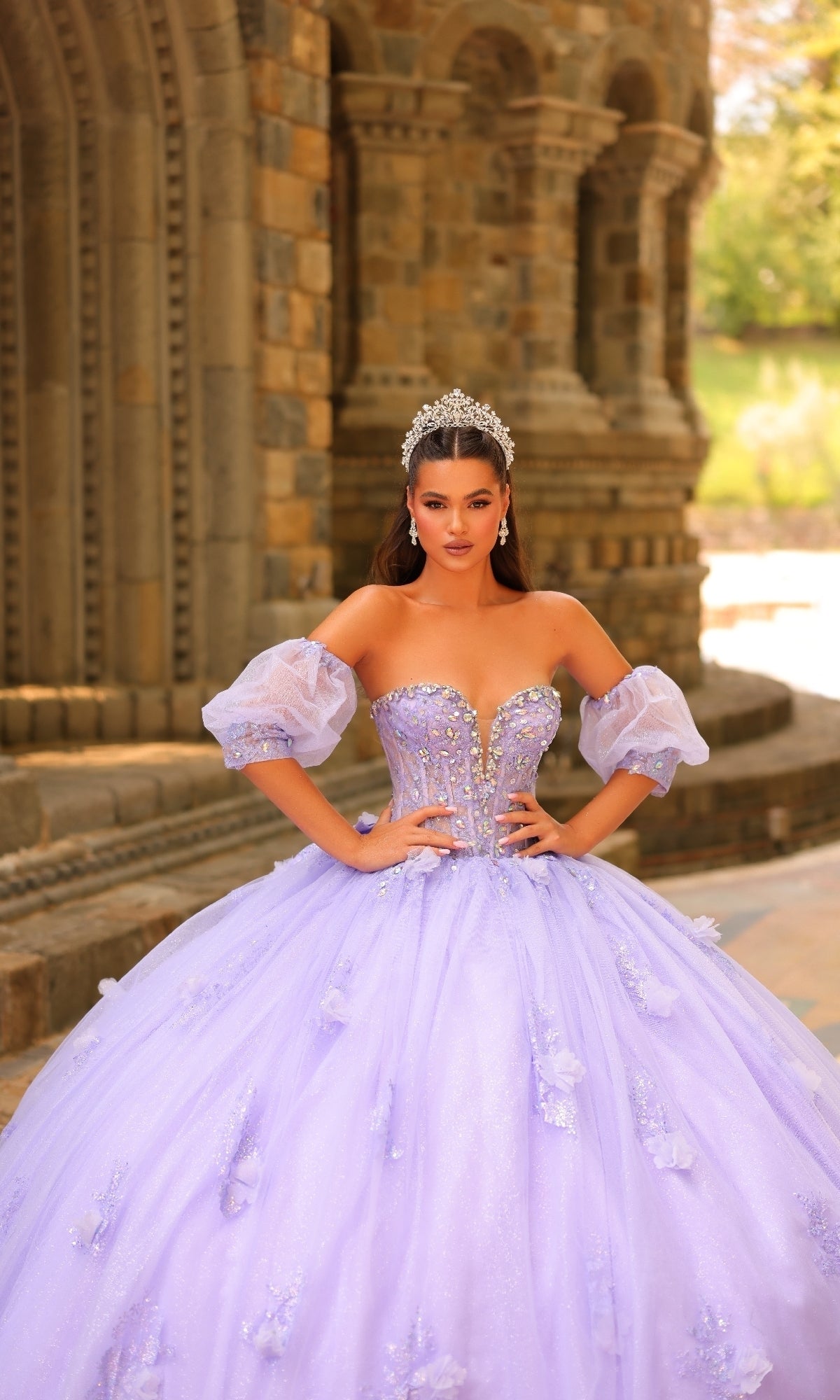 Catehdral-Train Quinceanera Dress: Amarra 54242